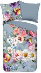Descanso Sunflower szürke organikus pamut kétszemélyes ágyneműhuzat, 200 x 220 cm - Descanso