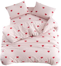 Mila Home Rózsaszín háromrészes egyszemélyes hosszabbított ágyneműhuzat lepedővel 160x220 cm Red Heart - Mila Home - bonami - 13 310 Ft
