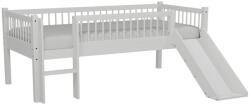 VIPACK Fehér tölgyfa galéria gyerekágy csúszdával, ágyráccsal 90x200 cm Forrest - Vipack