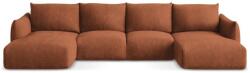 Makamii Terrakotta színű zsenília kinyitható sarokkanapé (U alakú) Leila - Makamii