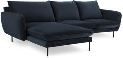 Cosmopolitan Design Sötétkék bársony sarokkanapé (bal oldali) Vienna - Cosmopolitan Design