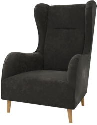 Ropez Sötétszürke bársony füles fotel Carole - Ropez
