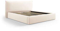 Milo Casa Krémszínű kárpitozott ágyneműtartós franciaágy ágyráccsal 140x200 cm Elio - Milo Casa