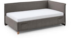 meise.möbel Szürke kárpitozott ágyneműtartós sarok gyerekágy ágyráccsal 140x200 cm Fun - Meise Möbel