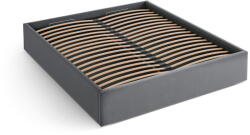 Micadoni Szürke kárpitozott ágyneműtartós-ágytámla nélkül franciaágy ágyráccsal 180x200 cm Susan - Micadoni