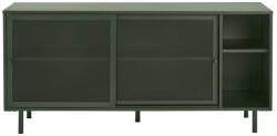Unique Furniture Sötétzöld fém alacsony komód tolóajtóval 160x75 cm Veep - Unique Furniture