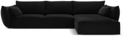 Mazzini Sofas Fekete bársony sarokkanapé (jobb oldali-heverő résszel) Vanda - Mazzini Sofas - bonami - 747 142 Ft