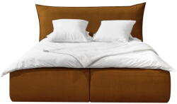 Bobochic Okkersárga kárpitozott franciaágy tárolóhellyel, ágyráccsal 180x200 cm Jade - Bobochic Paris