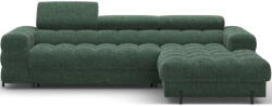 Eltap Zöld buklé kinyitható-tárolóhelyes sarokkanapé (jobb oldali-heverő résszel) Felro - ELTAP