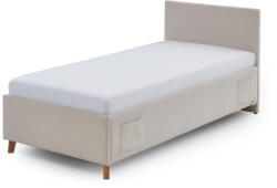 meise.möbel Bézs kárpitozott ágyneműtartós gyerekágy ágyráccsal 90x200 cm Cool - Meise Möbel