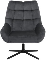 Actona Szürke forgó bársony fotel Paris - Actona