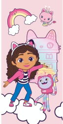 Jerry Fabrics Rózsaszín pamut gyerek fürdőlepedő 70x140 cm Gabby´s Dollhouse - Jerry Fabrics