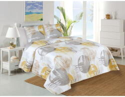 My House Sárga-fehér steppelt ágytakaró és párnahuzat szett 220x240 cm Ronda - My House