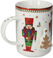 Brandani Fehér bögre karácsonyi mintával 400 ml Lo schiaccianoci - Brandani