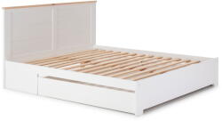Marckeric Fehér franciaágy tárolóhellyel 140x190 cm Gabi - Marckeric