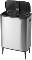 Brabantia Matt ezüstszínű acél érintésre nyíló szelektív szemetes 60 l Bo Touch Bin Hi - Brabantia