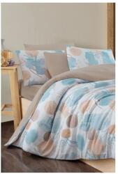 Mila Home Kék-barna kétszemélyes hosszabbított ágyneműhuzat lepedővel, négyrészes 200x220 cm Magnolia - Mila Home