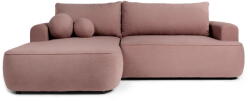 Bonami Selection Világos rózsaszín buklé kinyitható sarokkanapé (bal oldali) Quinoa - Bonami Selection