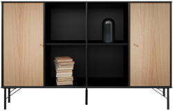 Hammel Furniture Mistral Kubus fekete komód tölgyfa dekorral, 136 x 89 cm - Hammel