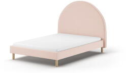 VIPACK Rózsaszín kárpitozott egyszemélyes ágy ágyráccsal 140x200 cm MOON - Vipack