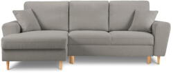 Cosmopolitan Design Világosszürke buklé kinyitható tárolóhelyes sarokkanapé (bal oldali-heverő résszel) Kyoto - Cosmopolitan Design
