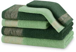 Restilo Zöld frottír pamut törölköző és fürdőlepedő készlet 6 db-os Allium - Restilo