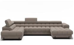 Eltap Világosbarna bársony kinyitható sarokkanapé (bal oldali-U alakú) Feraria - ELTAP