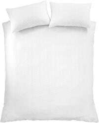 Catherine Lansfield Fehér egyszemélyes krepp ágyneműhuzat 135x200 cm Heatset Wave - Catherine Lansfield