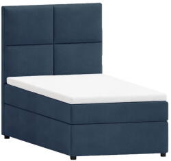 ROPEZ Sötétkék kárpitozott ágyneműtartós egyszemélyes ágy ágyráccsal 80x200 cm Lena - Ropez