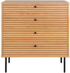 House Nordic Natúr színű magas komód tölgyfa dekorral 80x85 cm Kyoto - House Nordic