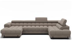 Eltap Világosbarna bársony kinyitható sarokkanapé (jobb oldali-U alakú) Feraria - ELTAP