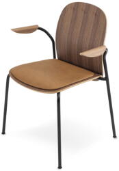 GAZZDA Barna-konyakbarna karfás-rakásolható étkezőszék szett 2 db-os diófa dekorral Book - Gazzda