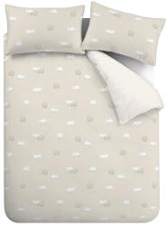 Catherine Lansfield Bézs egyszemélyes flanel ágyneműhuzat 135x200 cm Sheep - Catherine Lansfield