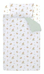 Bianca Fehér-zöld kétszemélyes pamut gyerek ágyneműhuzat 200x200 cm Mini Moo Cow - Bianca