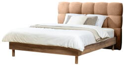 Bobochic Világos rózsaszín kárpitozott franciaágy ágyráccsal 180x200 cm Kumo - Bobochic Paris