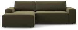 Micadoni Zöld bársony kinyitható-tárolóhelyes sarokkanapé (bal oldali-heverő résszel) Jodie - Micadoni