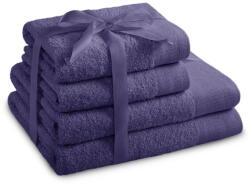 Restilo Lila frottír pamut törölköző és fürdőlepedő készlet 4 db-os Amari - Restilo
