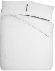 Catherine Lansfield Fehér kétszemélyes krepp ágyneműhuzat 200x200 cm Crinkle Seersucker - Catherine Lansfield