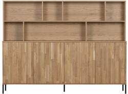 WOOOD Natúr színű könyvespolc tölgyfa dekorral 200x150x44 cm Gravure - WOOOD