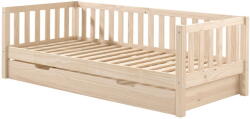 VIPACK Natúr színű borovi fenyő gyerekágy kihúzható pótággyal, ágyráccsal 90x200 cm Fritz - Vipack
