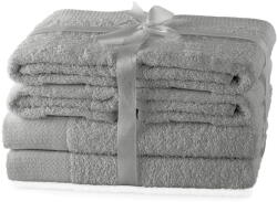 Restilo Szürke frottír pamut törölköző és fürdőlepedő készlet 6 db-os Amari - AmeliaHome