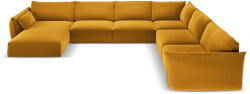 Mazzini Sofas Mustársárga bársony sarokkanapé (jobb oldali-U alakú) Vanda - Mazzini Sofas