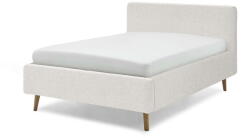 meise.möbel Fehér kárpitozott ágyneműtartós franciaágy ágyráccsal 160x200 cm Mattis - Meise Möbel