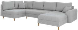 Ropez Világosszürke kordbársony sarokkanapé (jobb oldali-U alakú) Ariella - Ropez