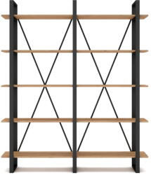 Marckeric Fekete-natúr színű polcos állvány tölgyfa dekorral 150x180 cm Aviva - Marckeric