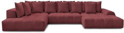 Bobochic Paris Borvörös zsenília kinyitható-tárolóhelyes sarokkanapé (bal oldali-U alakú) Everest - Bobochic Paris