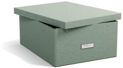 Bigso Kékeszöld fedeles karton tárolódoboz 34, 5x45x18, 5 cm Katrin Canvas Paper Laminate - Bigso