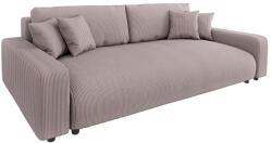 ROPEZ Világos rózsaszín kordbársony kinyitható tárolóhelyes kanapé 234 cm Sara - Ropez