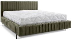 Eltap Zöld kárpitozott ágyneműtartós franciaágy ágyráccsal 180x200 cm Plissa - ELTAP