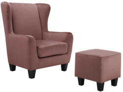 Støraa Rózsaszín bársony füles fotel Zhili - Støraa